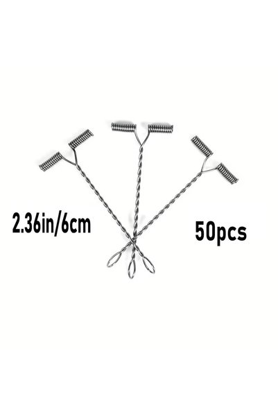 Choice 50pcs6cm 50pcs Topranc Fishing Line T-Connectors - Stainless Steel Ant...
