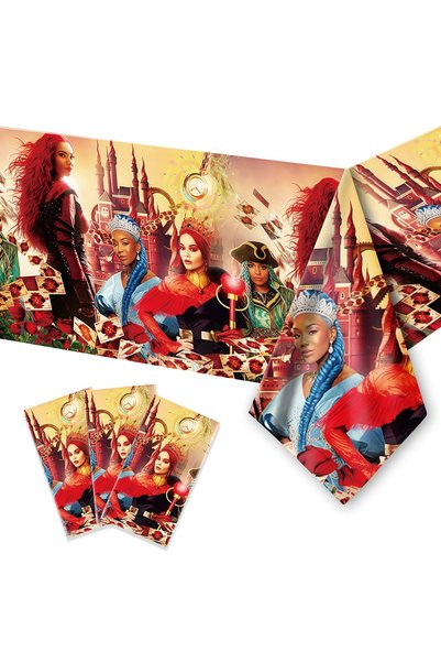 Choice 1pcs tablecloth Descendants The Rise of Red Happy Birthday Party Decor...