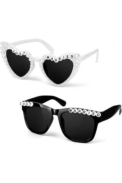 Choice 2Pcs 2Pcs Just Married Decorations Bride and Groom Sunglasses Wedding ...