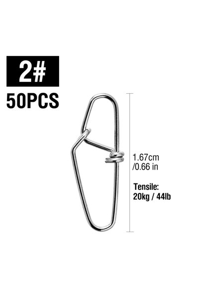 Choice 2 50Pcs Fishing Snap Gourd Pin Stainless Steel Quick Change Lure Clip ...