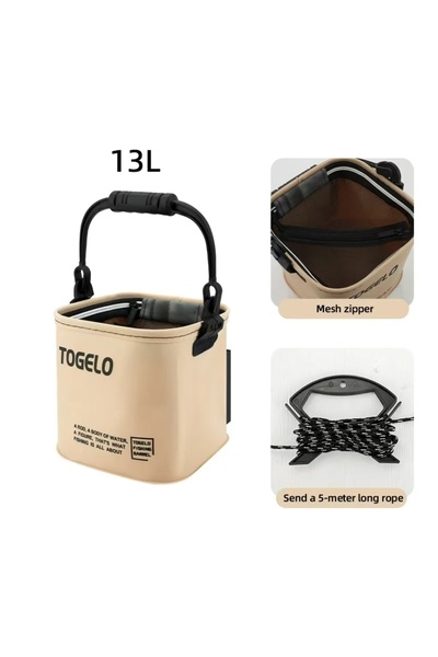 Choice 13L Portable Foldable Live Fish Bucket Integrated Fish Container Box w...