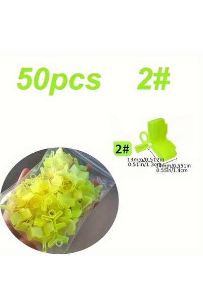 Choice 2 50pcs WEIHE 50pcs/pack Luminous Yellow Treble Hook Protective Covers...