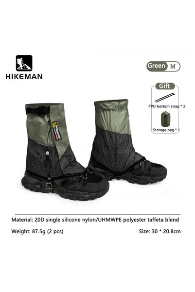 Choice Green-M HIKEMAN 20D+UHMWPE Outdoor Hiking Gaiters Windproof Large Leg ...