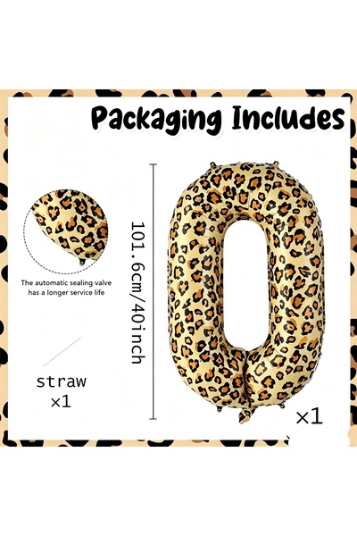 Choice 40inch 0 Super sized 40inch leopard print number balloon 0-9 leopard p...