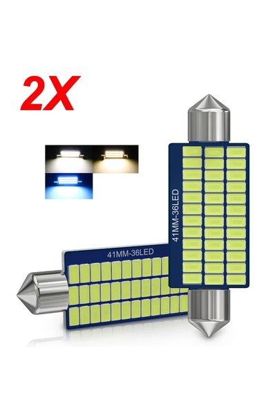 Choice 36mm White 6000K 2PCS C10W C5W LED Bulb Canbus Festoon 31mm 36mm 39mm ...