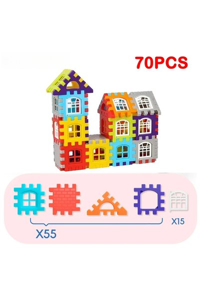 Choice 70PCS Random 25/140Pcs Colorful Interlocking House Building Blocks, Ch...