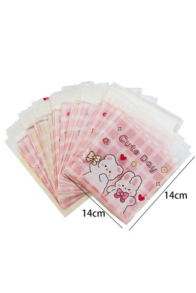 Choice 100PCS 14x14cm 100PCS Cute Cartoon Bear Snack Cookie Bag Self-Adhesive...