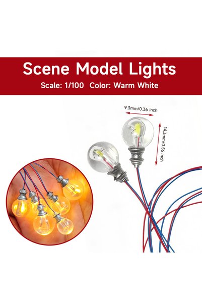 Choice 1-100scale warm Miniature Round Bulbs Model Toys 1:87/100/150 Scale 3V...