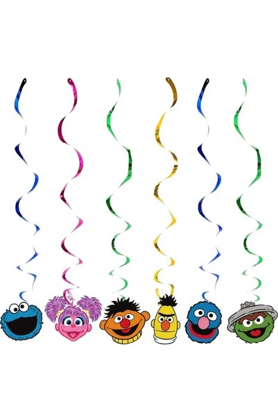 Choice 6pcs spiral Birthday Balloon Party Decoration SEsame-Streets Theme Pla...