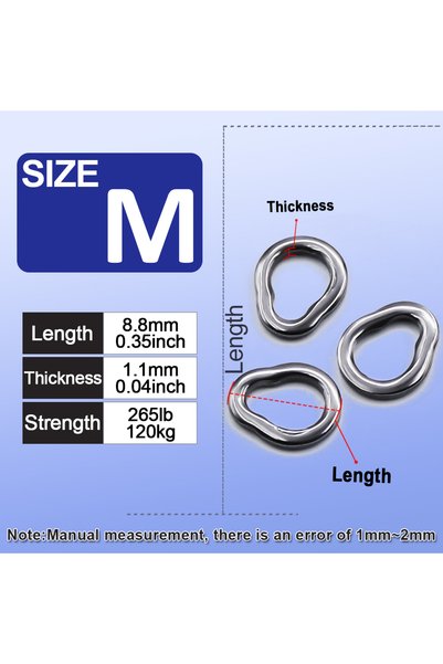 Choice Size M 25pcs 9KM 25-50Pcs Chrome Stainless Steel Solid Split Rings, Fi...
