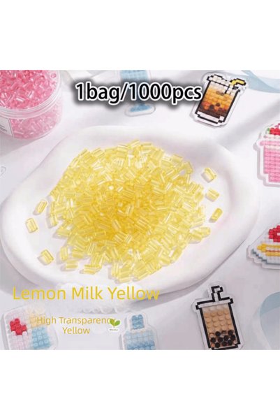 Choice transparent yellow 2.6mm Glass-Colored Perler Beads High-Transparency ...
