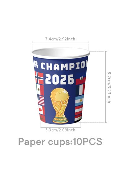 Choice 10pcs Cups International World Flag Disposable Tableware 2026 Soccer G...