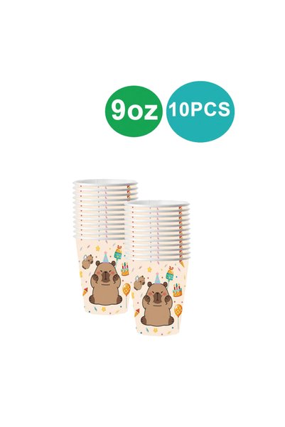 Choice 10pcs cup Capybara Birthday Decorative Cutlery Set, Includes Plate and...