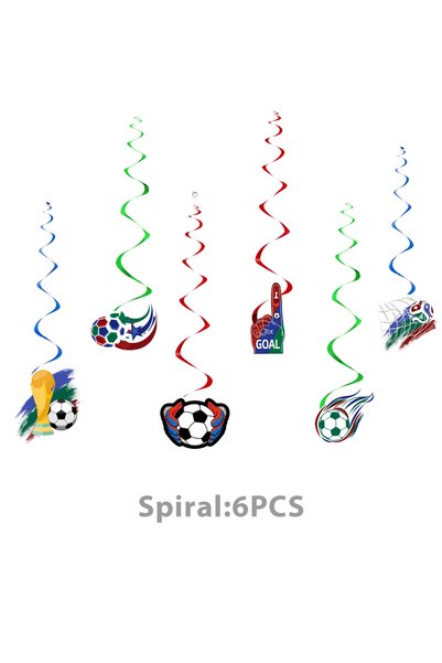 Choice 6pcs spiral New Football Party Decorations Soccer Theme Plates Napkins...