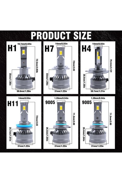 Choice H7 6000K HLXG H7 H4 LED Headlights Canbus H11 H8 9005 9006 9012 HB3 HB...