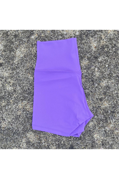 Choice XL Calamus Purple Solid Color High Waist Yoga Short Leg Women Fitness ...