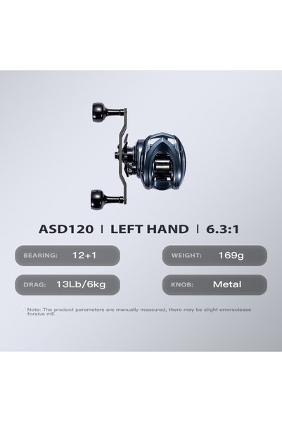 Choice 6.3 Left Metal SOLOKING ASHMOON Alloy Baitcasting Reel 12+1BB 6KG Powe...