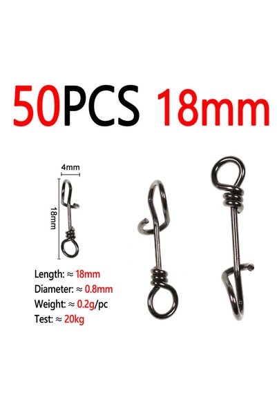 Choice 50pcs size 18mm Bimoo 50pcs Stainless Steel Quick Lock Snap Spring Cla...