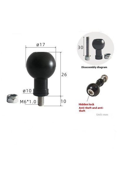 Choice A1 1Pcs Motorcycle Sport Camera Mount Connector 17mm/25.4mm Ball Head ...