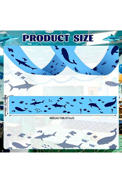 Choice 1PC 80x480 CM 1PC Under The Ocean Classroom Ceiling Decor Summer Whale...
