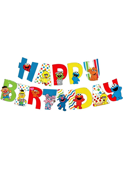 Choice banner New Birthday Party Decor Set Elmo Sesame Street Banner Backgrou...