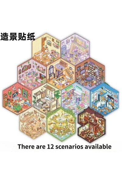 BANDAI 10 قطع، ملقط بألوان عشوائية، ملصقات زخرفية صغيرة ثلاثية الأبعاد لتصميم...