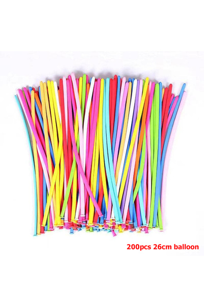 Choice As picture show 200pcs without pump 100pcs 26cm Long Stripe Balloon wi...
