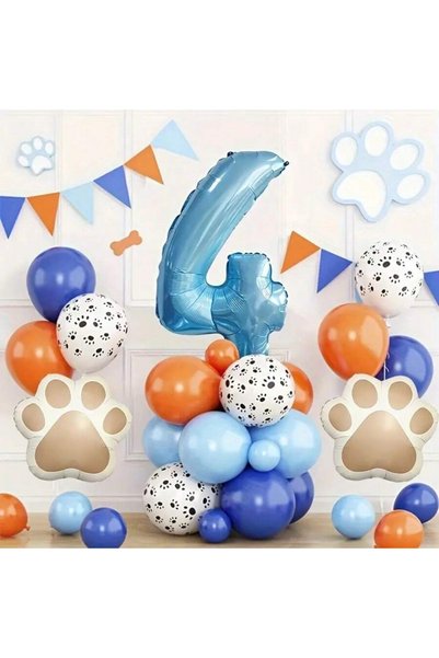 Choice Other number4 set 22Pcs/Set Pet Theme Paw Print Birthday Party Balloon...