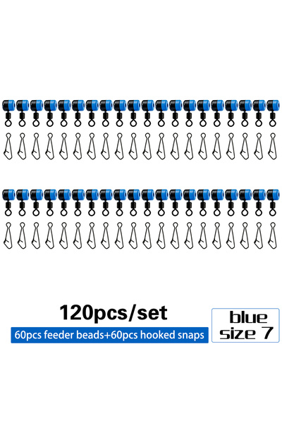 Choice blue size7 120pcs Feeder Bead Link Swivels And Hooked Snaps, a Highly ...
