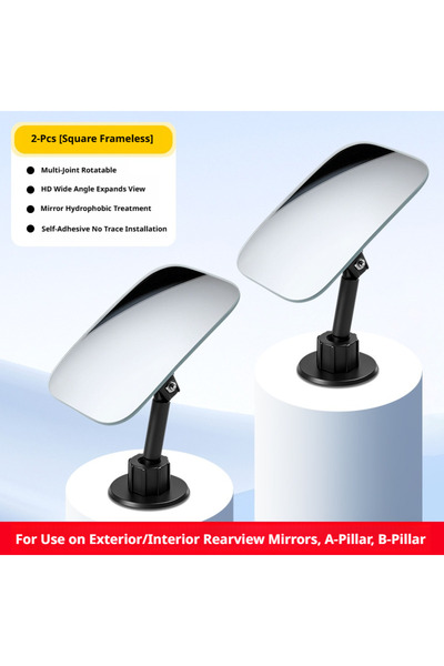 Choice A 2PCS SEAMETAL 2pcs Car Blind Spot Rear View Mirror Wide Angle 360 De...
