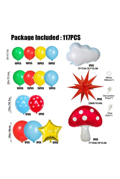 Choice Oval As the size picture 117pcs Super Bros Red Blue Green Yellow Ballo...