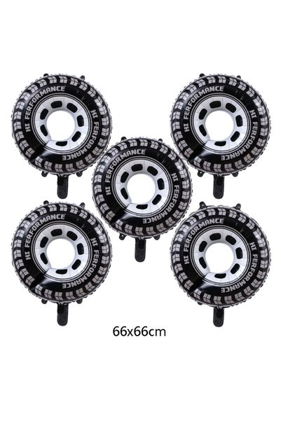 Choice as picture Laser 5pcs Tire Foil Balloons - Car Themed Birthday Party D...