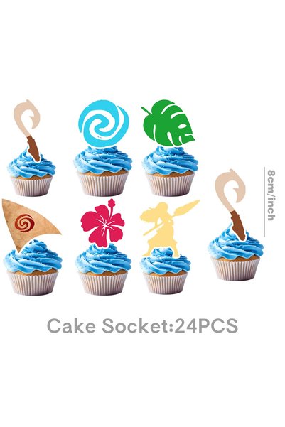 Choice 24pcs cake topper Ocean Theme Birthday Party Decoration Cartoon Tablew...