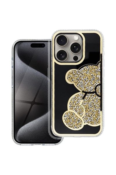FONIX Husă pentru Apple iPhone 16 Pro Max, Crystal Teddy, design ursuleț, cri...