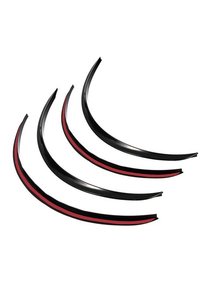 Choice Glossy Black Universal 4PCS Car Body Fender Flares 73cm Rubber Truck W...