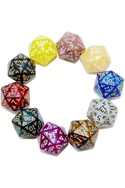 Choice D20-10pcs-G DND Polyhedral Dice (D20 Dice, 10 Pcs, Suitable for Compat...