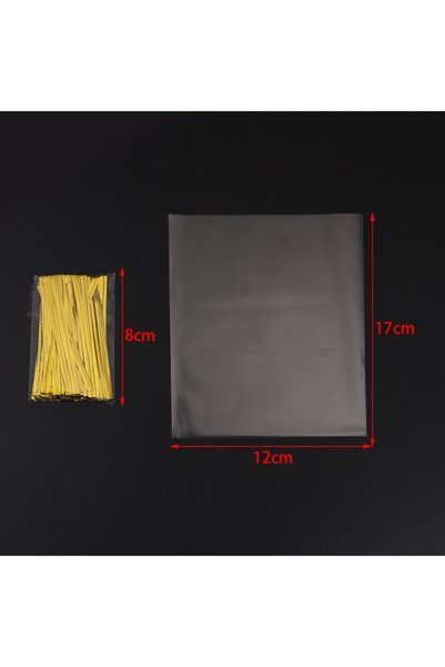 Choice 100pcs 12x17cm 100pcs Transparent Flat Bags With Twist Ties Clear OPP ...