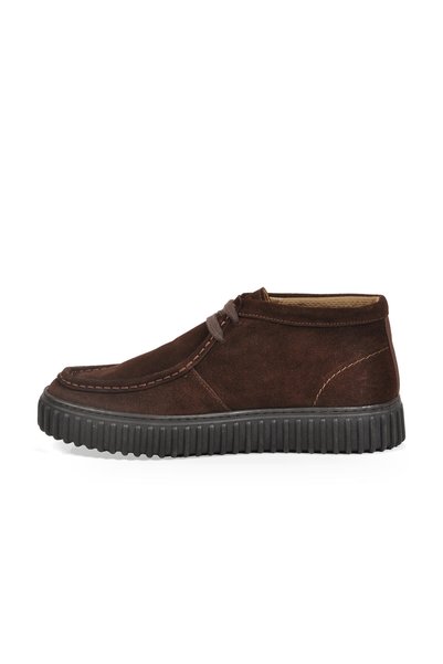 Freefoot Men's Lace-Up Coffee-Brown Suede Genuine Leather Casual Shoes 263270