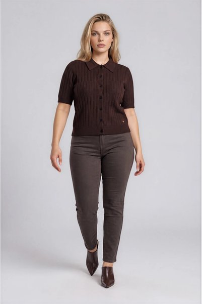 Marilyn Boutique Ζακέτα Κοντομάνικη με Polo Γιακά