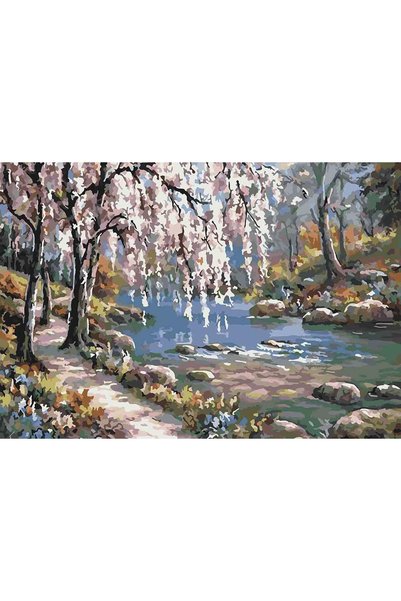 Painting-numbers Set pictura pe numere Priveliste natura 3566, panza pe rama ...