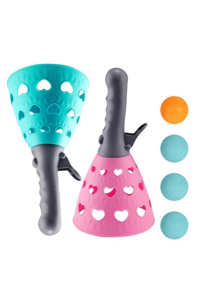 OriTi Pop and Catch Ball Game with 2 Catch Launcher Baskets and 4 Balls, Outd...