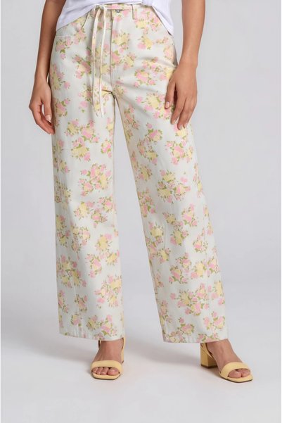 Marilyn Boutique Tζιν Παντέλονι Floral Relaxed Straight