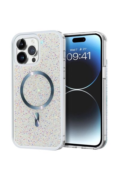 FONIX Калъф за Apple iPhone 16 Pro, цвят „Aurora Sparkle“, удароустойчив, съв...