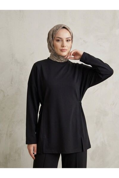 Lunsera Store Suit with Front-Slit Piped Pants—Black