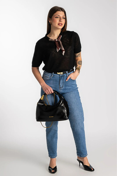 Marilyn Boutique Τσάντα Λουστρίνι Μεταλλικό Στοιχείο
