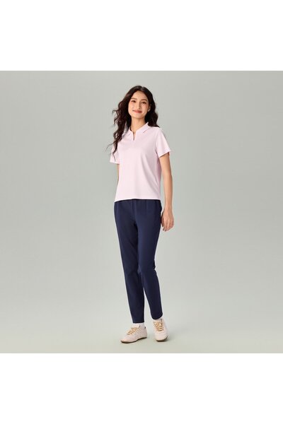 Giordano Women's Liquid Touch Regular Fit Short Sleeve Half-Zip Polo
