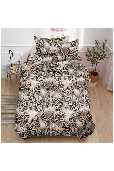 Johny Home Pucioasa Bed Linen, Reversible, Fitted Sheet, Flannel, 1 Person, 4...