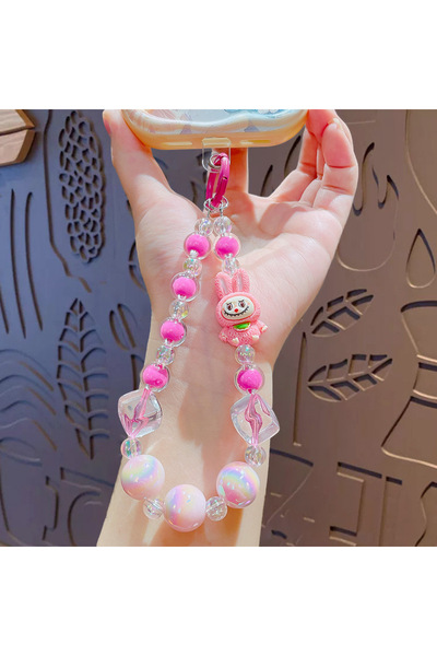 Generic Creative jewelry yi tooth rabbit beaded mobile phone chain key chain ...