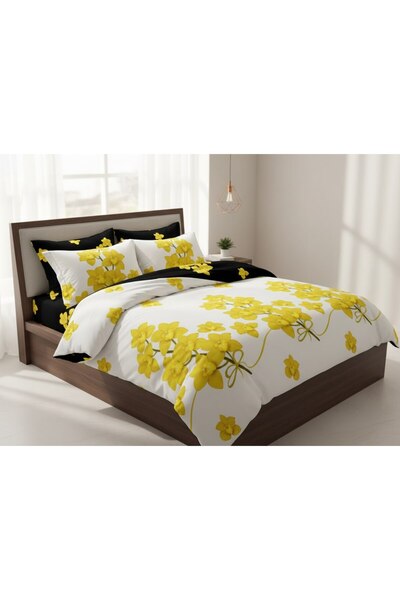 Johny Home Pucioasa Fitted bed linen, 180x200, 6 pieces, 2 people, Yellow flo...