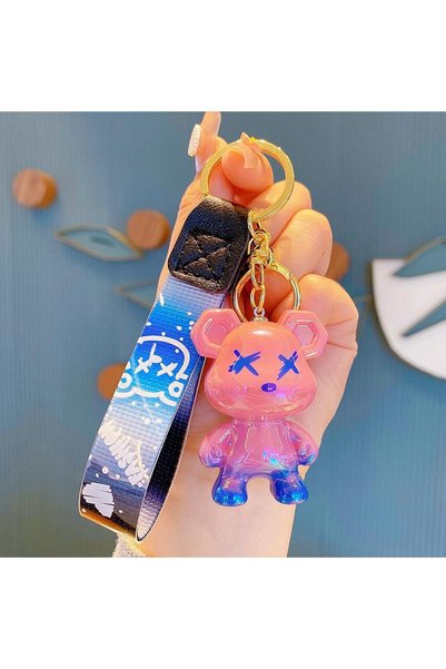 Generic Cartoon violent bear doll keychain creative chameleon bear couple car...